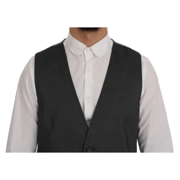 Dolce & Gabbana Gray STAFF Cotton Rayon Vest Vests